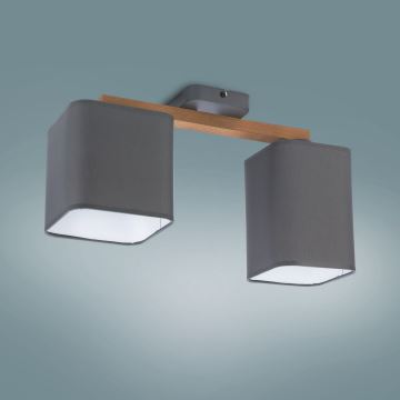 Aan plafond gevestigde hanglamp TORA 2xE27/15W/230V grijs