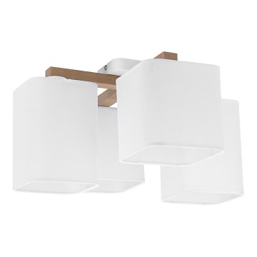 Aan plafond gevestigde hanglamp TORA 4xE27/15W/230V wit