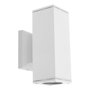 Aigostar - Applique murale extérieure 2xGU10/230V blanc IP65 carré