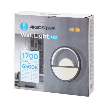 Aigostar - Applique murale LED/13,5W/230V 6500K noir/doré