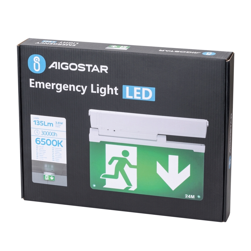 Aigostar - Bloc de secours EMERGENCY LED/3,6W/230V 6500K 500mAh