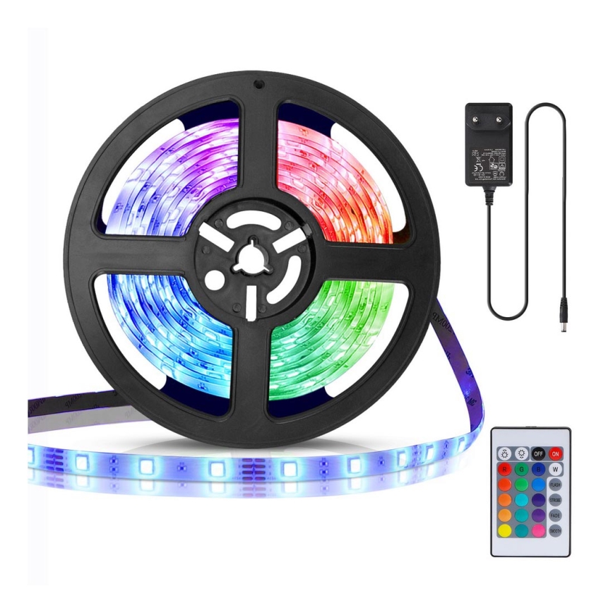 Aigostar - Dimbare LED RGB Strip 3m LED/24W/12/230V IP65 + afstandsbediening