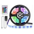 Aigostar - Dimbare LED RGB Strip 5m LED/24W/12/230V IP65 + AB