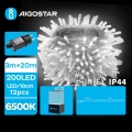 Aigostar - Guirlande de Noël LED extérieure 200xLED/8 fonctions 23m IP44 blanc froid