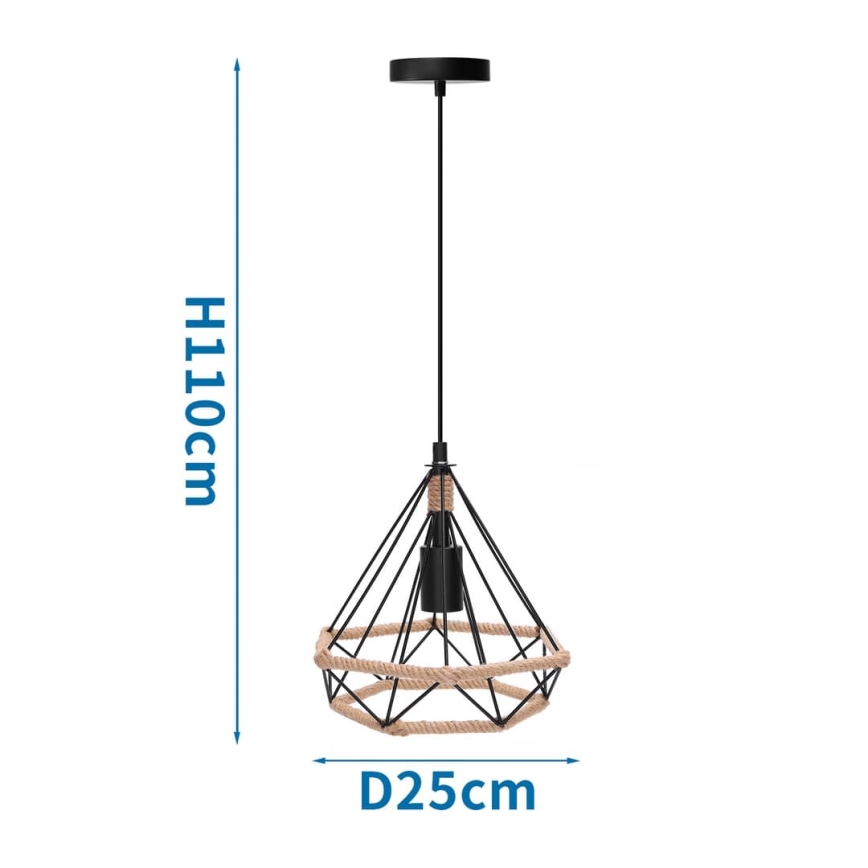 Aigostar - Hanglamp aan een koord 1xE27/60W/230V