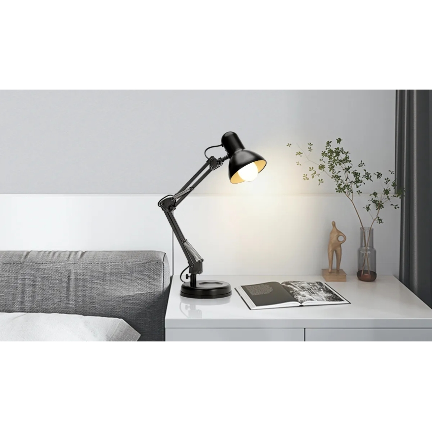 Aigostar - Lampe de table 2en1 1xE27/40W/230V noir