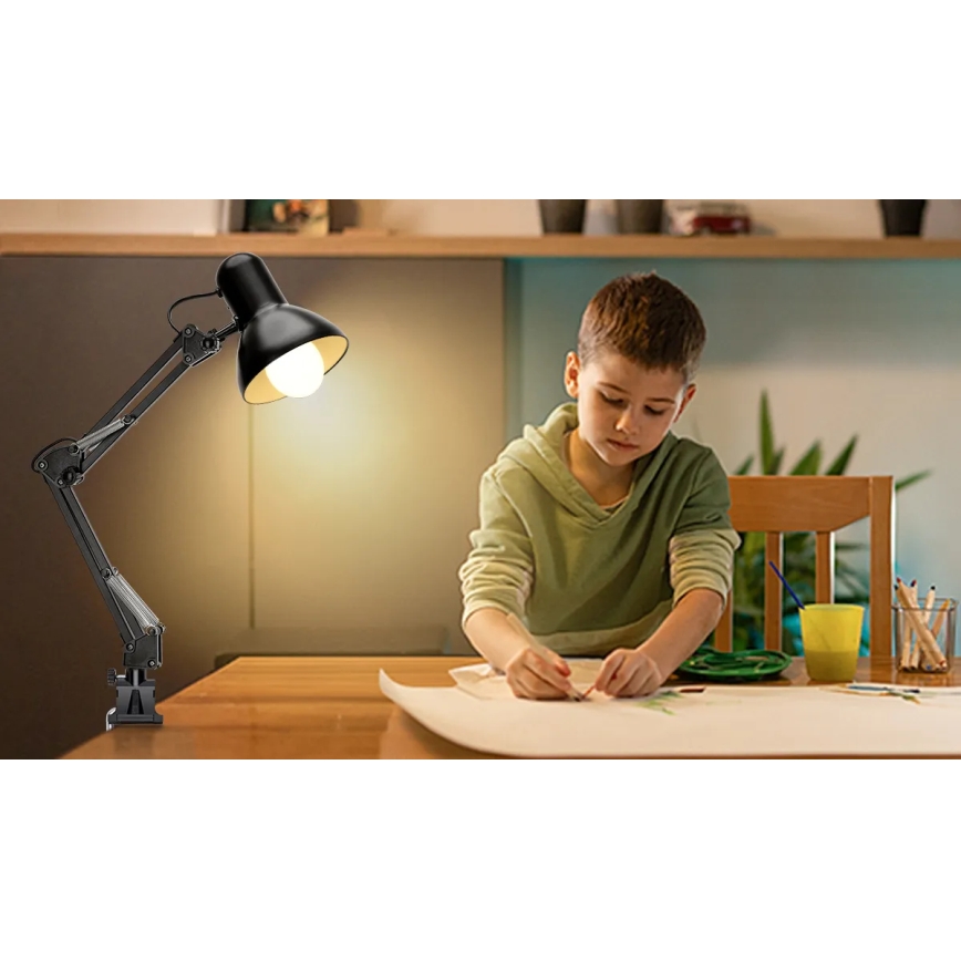 Aigostar - Lampe de table 2en1 1xE27/40W/230V noir