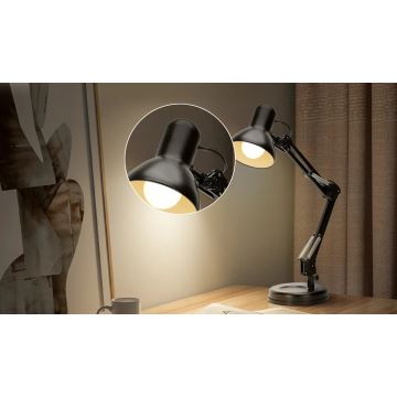 Aigostar - Lampe de table 2en1 1xE27/40W/230V noir