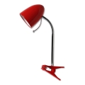 Aigostar - Lampe pince de table 1xE27/11W/230V rouge/chromé