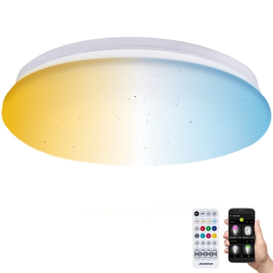 Aigostar - LED Badkamer plafondlamp LED/18W/230V 3000-65000K IP44 + afstandsbediening