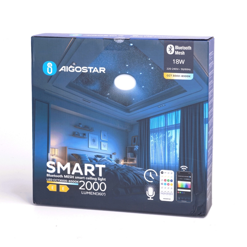 Aigostar - LED Badkamer plafondlamp LED/18W/230V 3000-65000K IP44 + afstandsbediening