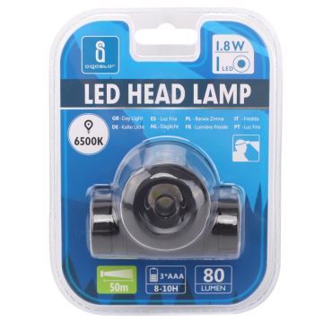 Aigostar - LED Hoofdlamp LED/1,8W/3xAAA