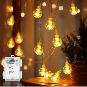 Aigostar - LED Kerst lichtsnoer voor buiten 100xLED/3xAA/8 Functies 10,3 m IP44 warm wit