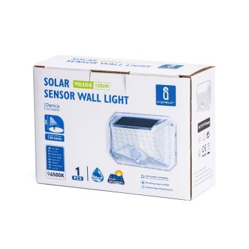 Aigostar - LED Luminaire solaire d'extérieur avec détecteur LED/1,48W/5V IP65