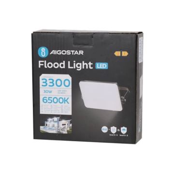 Aigostar - LED Schijnwerper LED/30W/230V 6500K IP65 zwart