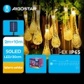 Aigostar - LED Solar Decoratieve lichtsnoer 50xLED/8 Functies 12m IP65 warm wit