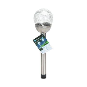 Aigostar - LED Solar lamp LED/0,006W/1,2V 37,8cm chroom 6500K IP44