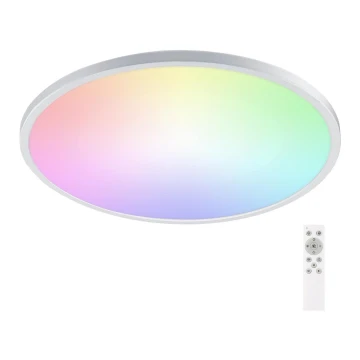 Aigostar - Plafonnier RGB à intensité variable salle de bain LED/18W/230V 3000-6500K d. 42 cm IP44 + télécommande