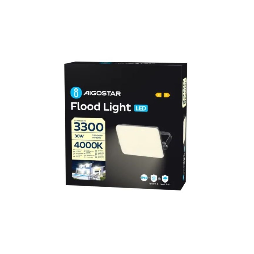 Aigostar - Projecteur LED/30W/230V 4000K IP65 noir