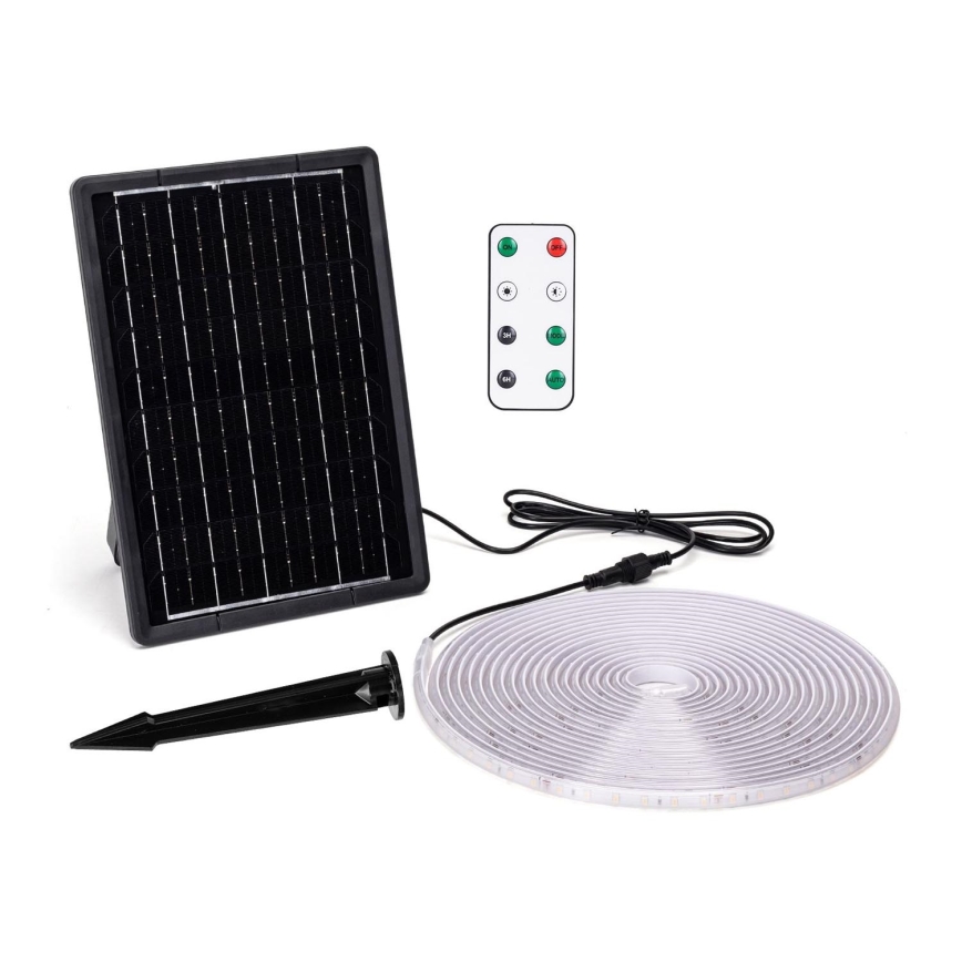 Aigostar - Ruban solaire à intensité variable LED/10W/3,2V 10 m 6500K IP65 + télécommande