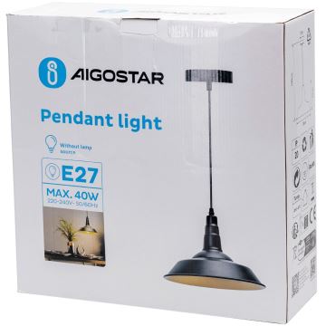 Aigostar - Suspension filaire 1xE27/60W/230V noir