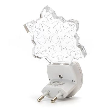 Aigostar - Veilleuse LED RGB avec un détecteur LED/0,5W/230V flocon de neige