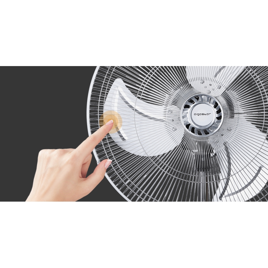 Aigostar - Ventilateur sur pied 55W/230V chrome/noir