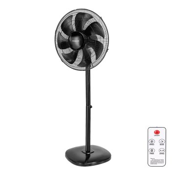 Aigostar - Ventilateur sur pied 55W/230V noir + télécommande