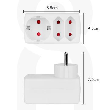 Aigostar - Verdeelstekker 1x16A/230V + 2x10A