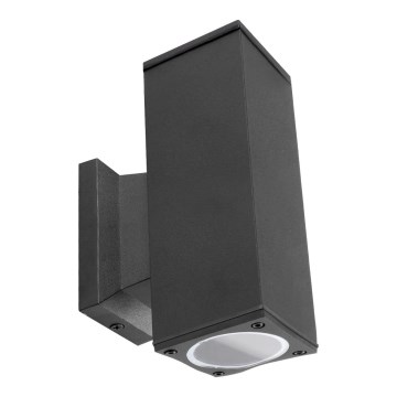 Aigostar - Wandlamp voor buiten 2xGU10/230V zwart IP65 hoekig