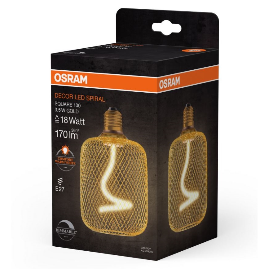 Ampoule à intensité variable LED DECOR FILAMENT E27/3,5W/230V 1800K doré - Osram