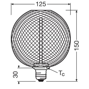 Ampoule à intensité variable LED DECOR  FILAMENT G125 E27/3,5W/230V 1800K doré - Osram