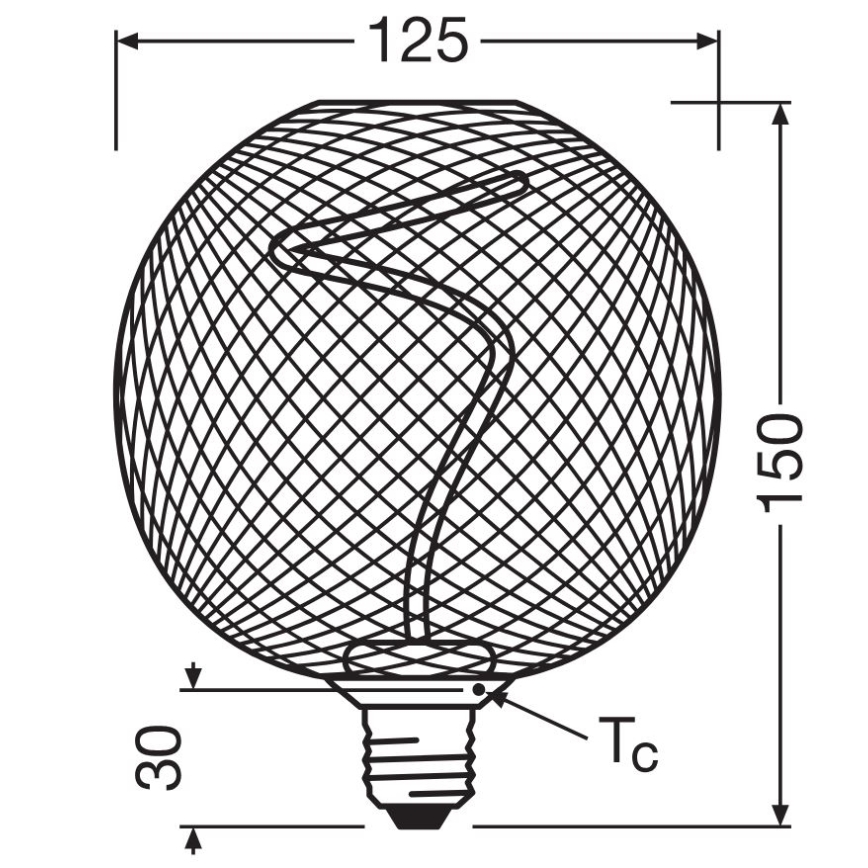 Ampoule à intensité variable LED DECOR FILAMENT G125 E27/3,5W/230V 1800K doré - Osram