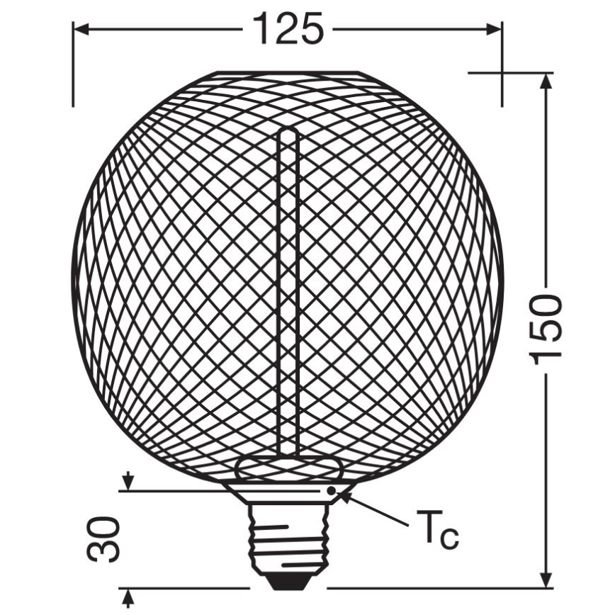 Ampoule à intensité variable LED DECOR  FILAMENT G125 E27/3,5W/230V 1800K noir - Osram