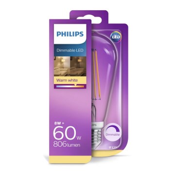 Ampoule à intensité variable LED Philips VINTAGE E27/8W/230V 2700K