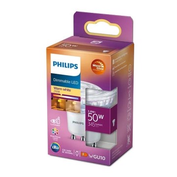 Ampoule à intensité variable LED Philips Warm Glow PAR16 GU10/3,8W/230V 2200-2700K CRI 90