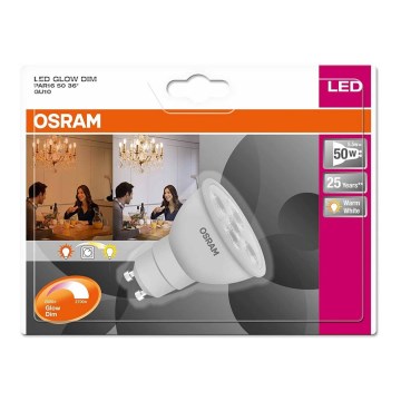 Ampoule dimmable LED GLOW GU10/5,5W/230V 2000-2700K - Osram