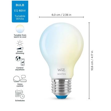 Ampoule LED à intensité variable A60 E27/7W/230V 2700-6500K CRI 90 Wi-Fi - WiZ