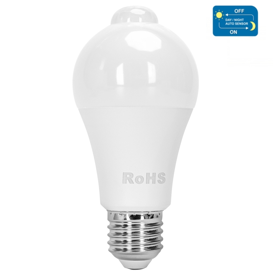 Ampoule LED avec détecteur de mouvement et de crépuscule A60 E27/12W/230V 3000K - Aigostar