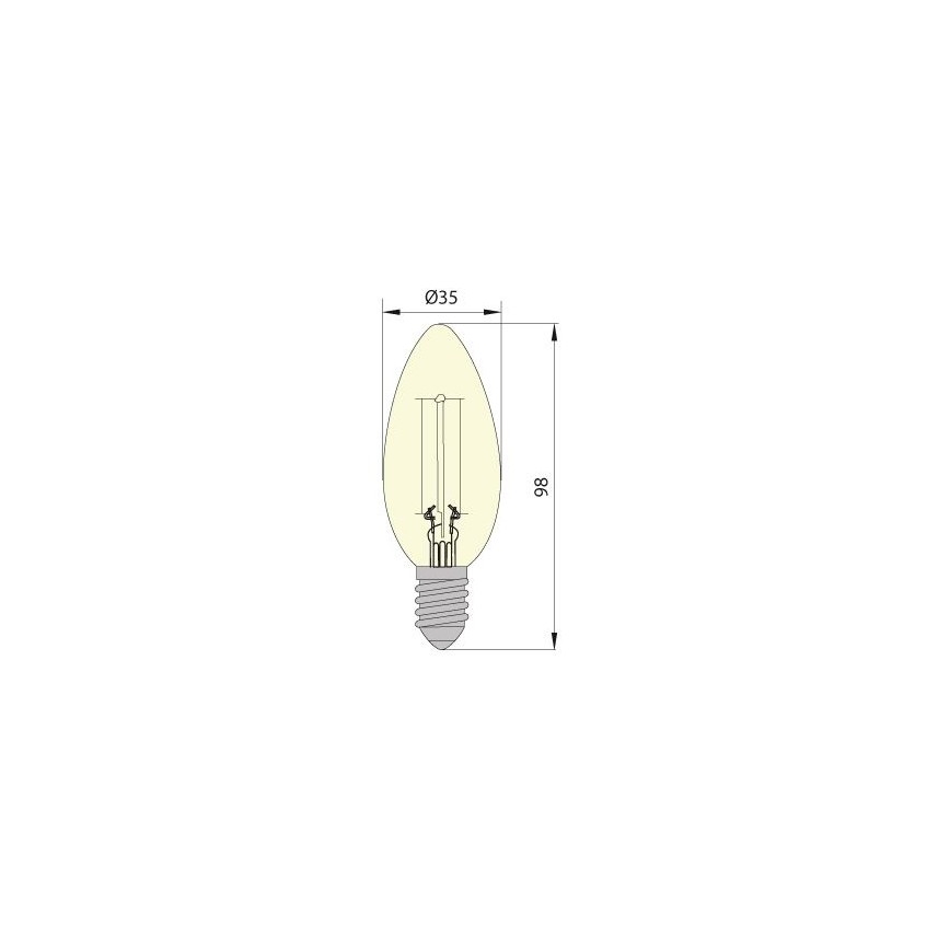 Ampoule LED CLASIC AMBER C35 E14/5W/230V 2200K -  Brilagi