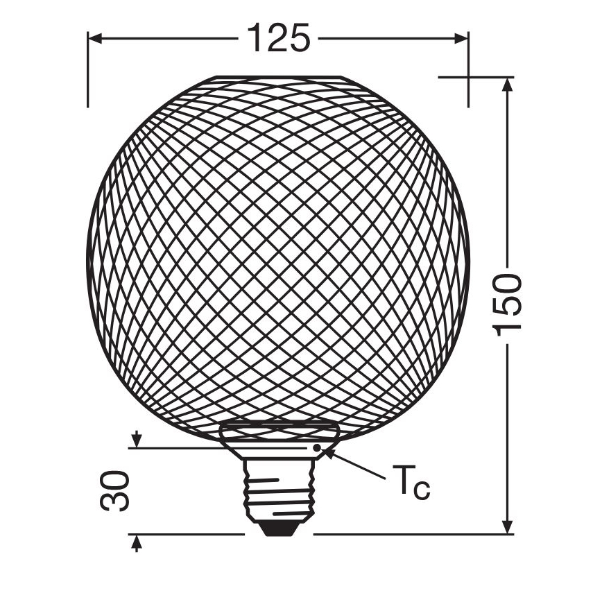 Ampoule LED DECOR FLAT G125 E27/3,5W/230V 2700K noir - Osram