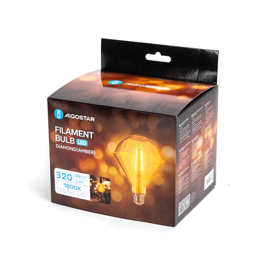 Ampoule LED FILAMENT E27/4W/230V 1800K diamant - Aigostar