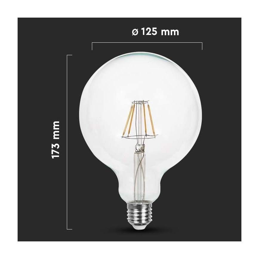 Ampoule LED FILAMENT G125 E27/10W/230V 4000K