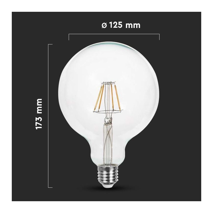 Ampoule LED FILAMENT G125 E27/12W/230V 3000K