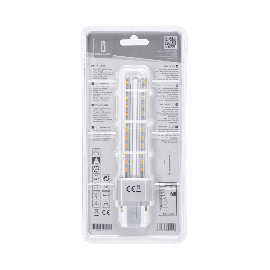 ampoule LED G24D-3/12W/230V 3000K - Aigostar