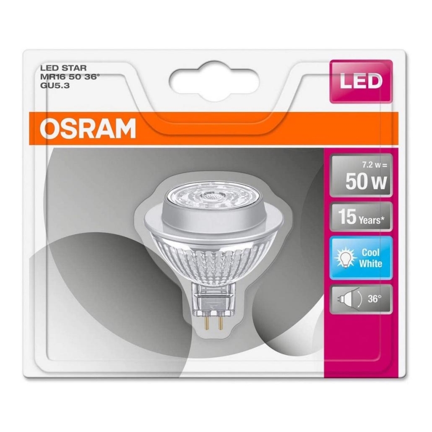 Ampoule LED GU5,3/MR16/7,2W/12V 4000K - Osram