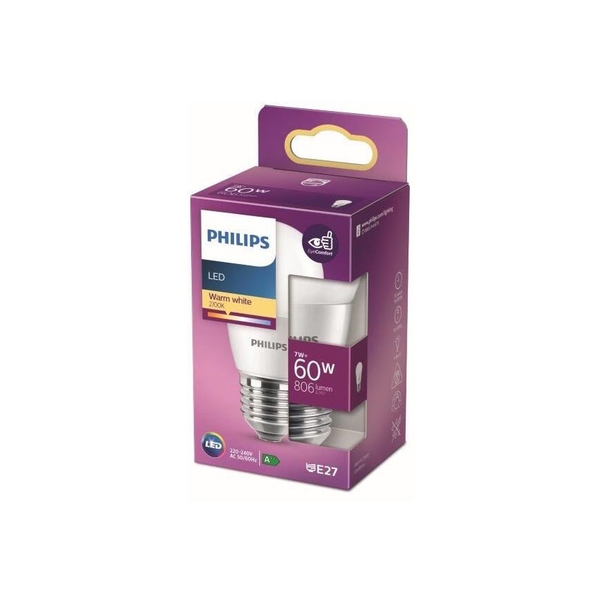 Ampoule LED Philips P48 E27/7W/230V 2700K