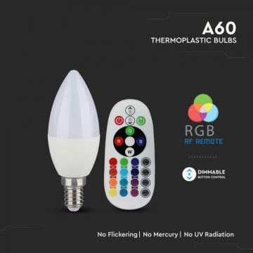 Ampoule LED RVB à intensité variable E14/3,5W/230V 6400K + télécommande