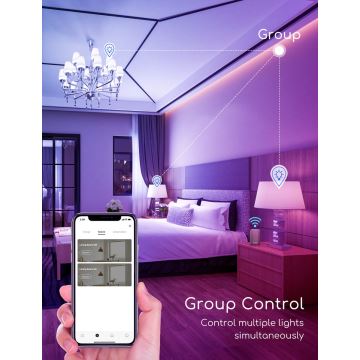 Ampoule LED RVBW C37 E27/7W/230V 3000-6500K Wi-Fi - Aigostar