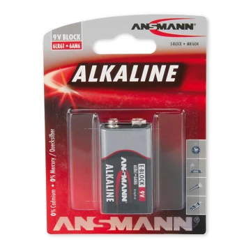 Ansmann 09887 6LR61 9V Block RED - Alkaline blok batterij 9V